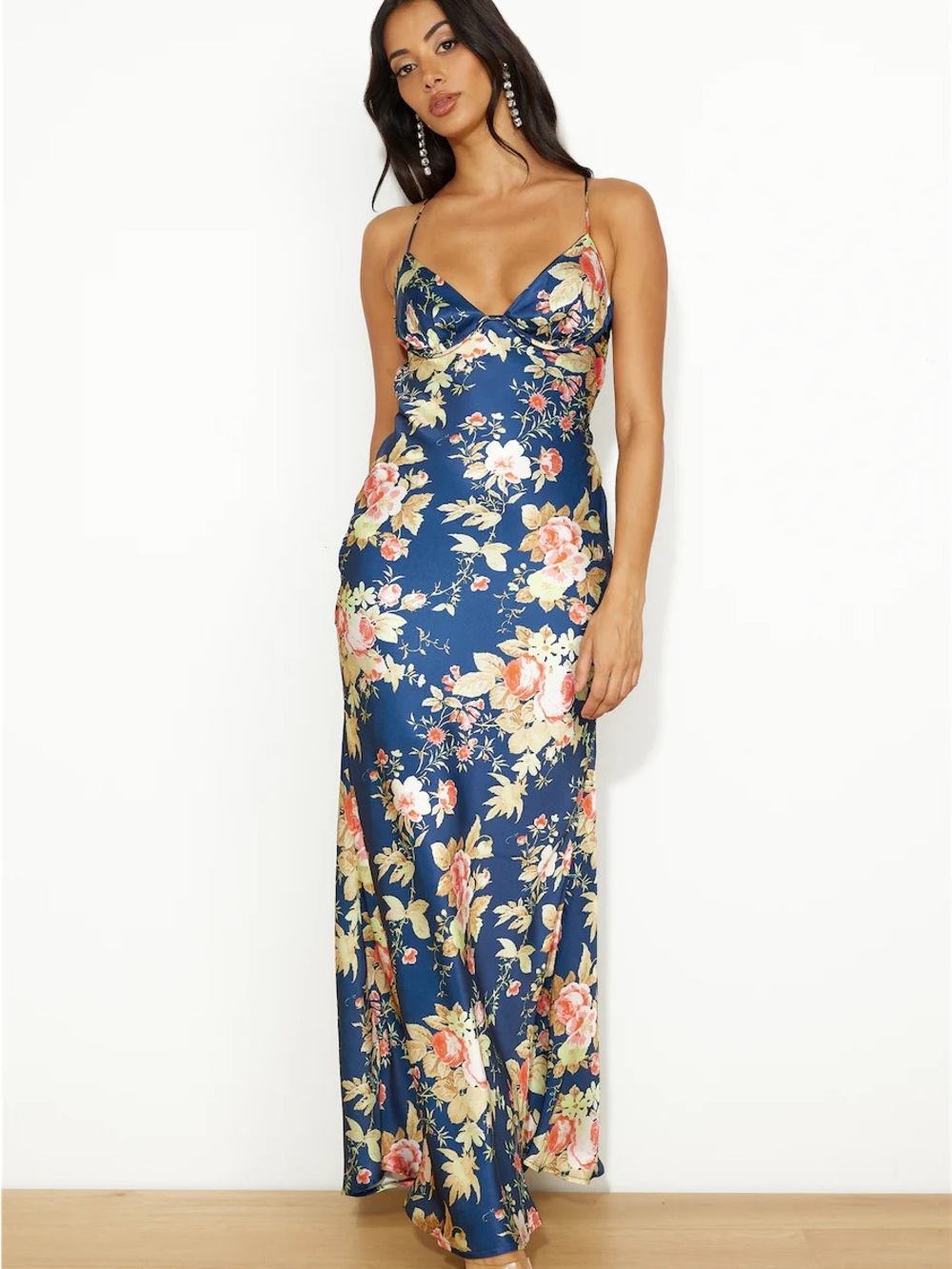 Hello Molly Navy Floral Slip Maxi Dress